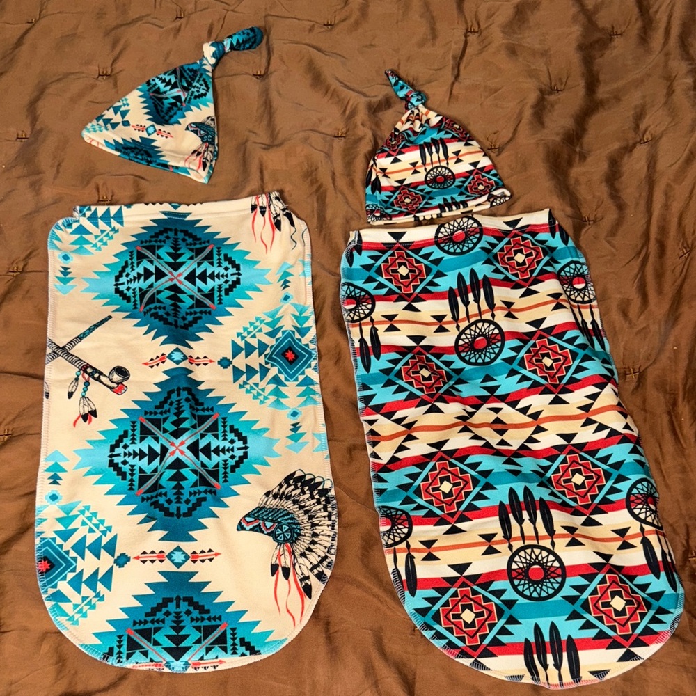 Tribal/aztec Print Baby Swaddle Set